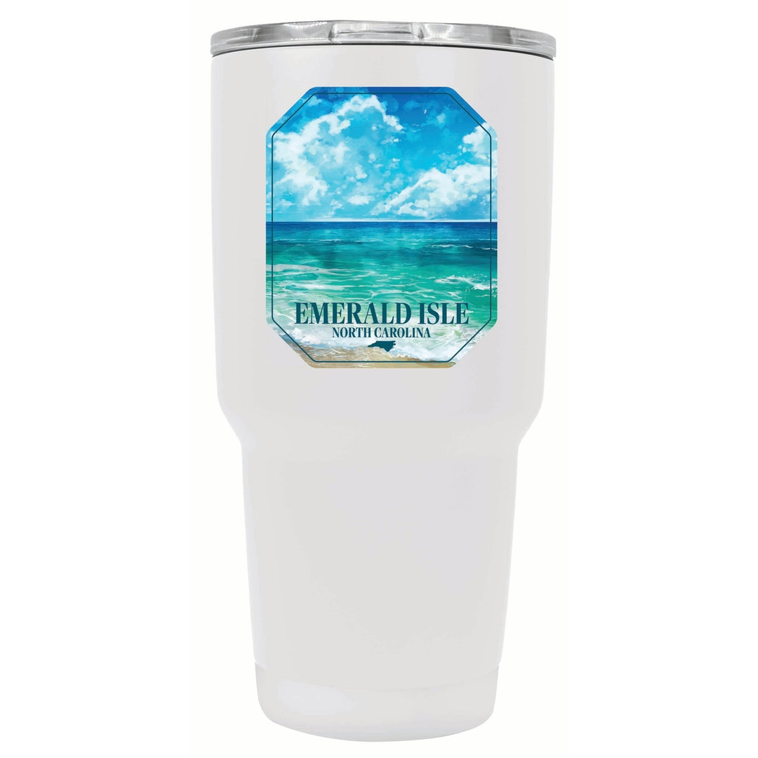 Emerald Isle North Carolina Serene Ocean Design Souvenir 24 oz Insulated Stainless Steel Tumbler Image 1