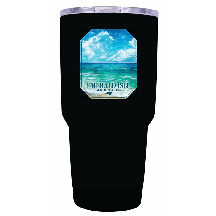 Emerald Isle North Carolina Serene Ocean Design Souvenir 24 oz Insulated Stainless Steel Tumbler Image 2