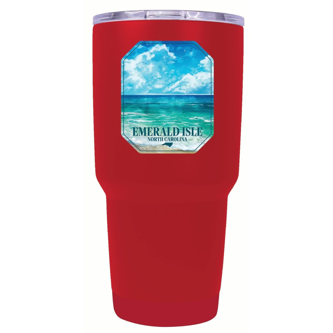 Emerald Isle North Carolina Serene Ocean Design Souvenir 24 oz Insulated Stainless Steel Tumbler Image 6