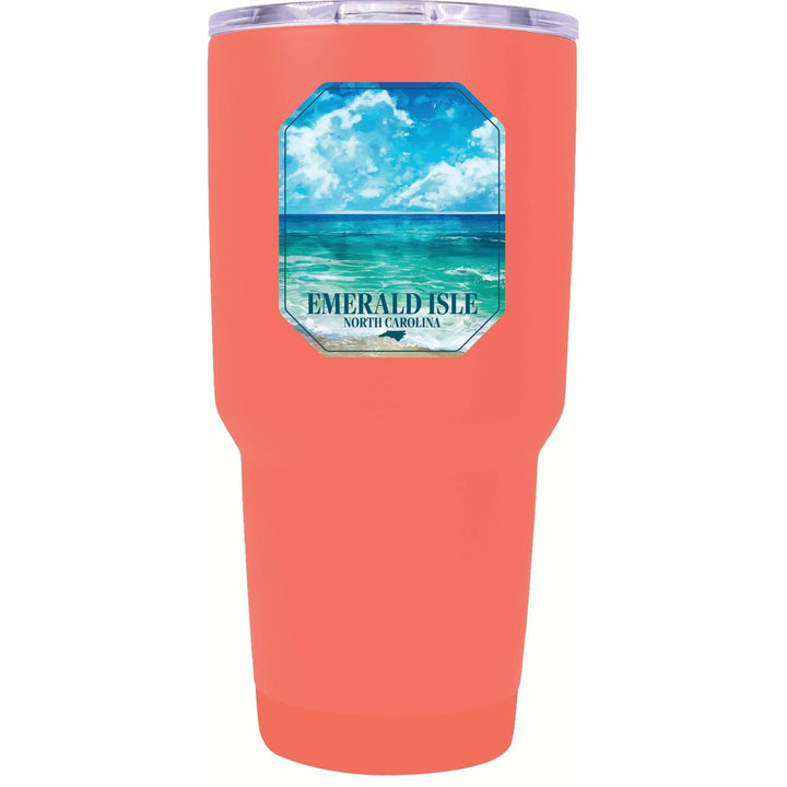 Emerald Isle North Carolina Serene Ocean Design Souvenir 24 oz Insulated Stainless Steel Tumbler Image 1