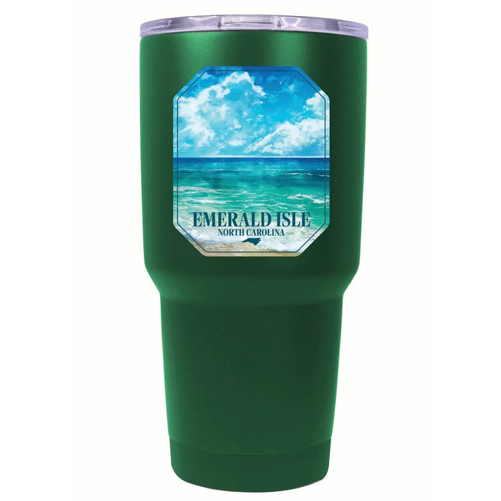 Emerald Isle North Carolina Serene Ocean Design Souvenir 24 oz Insulated Stainless Steel Tumbler Image 1