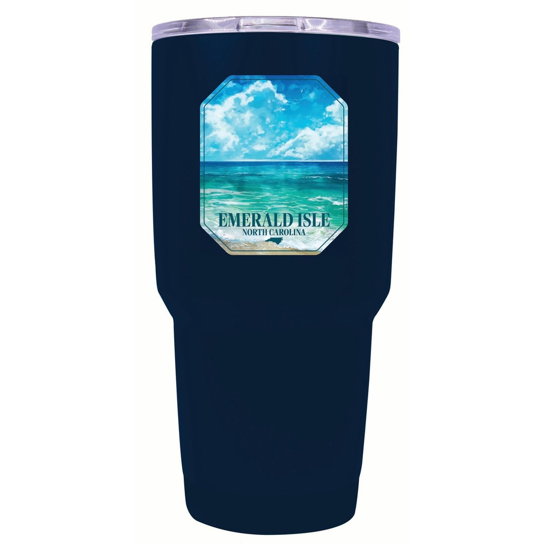 Emerald Isle North Carolina Serene Ocean Design Souvenir 24 oz Insulated Stainless Steel Tumbler Image 9