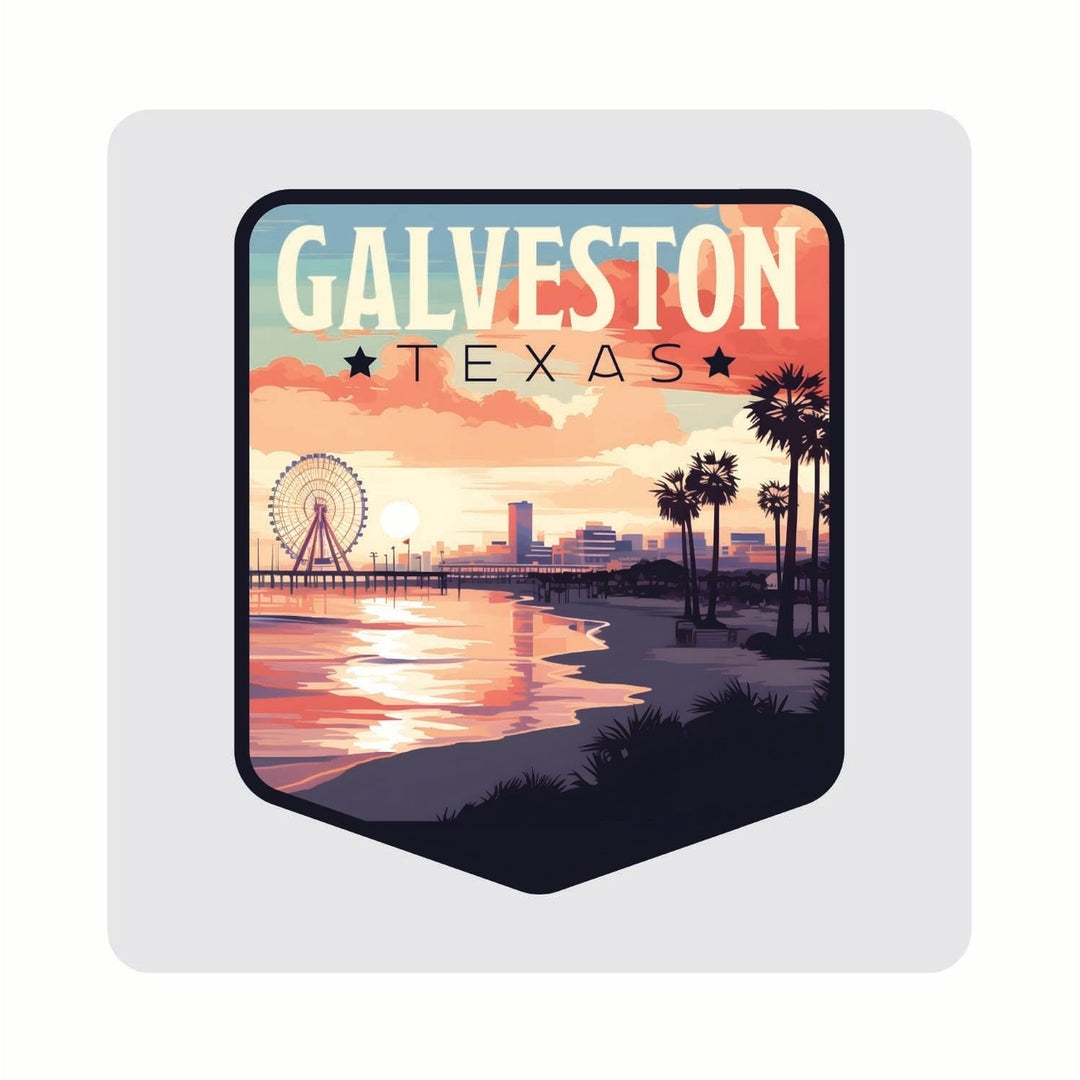 Galveston Texas Pleasure Pier Design Souvenir 4x4-Inch Coaster Acrylic 4 Pack Image 1