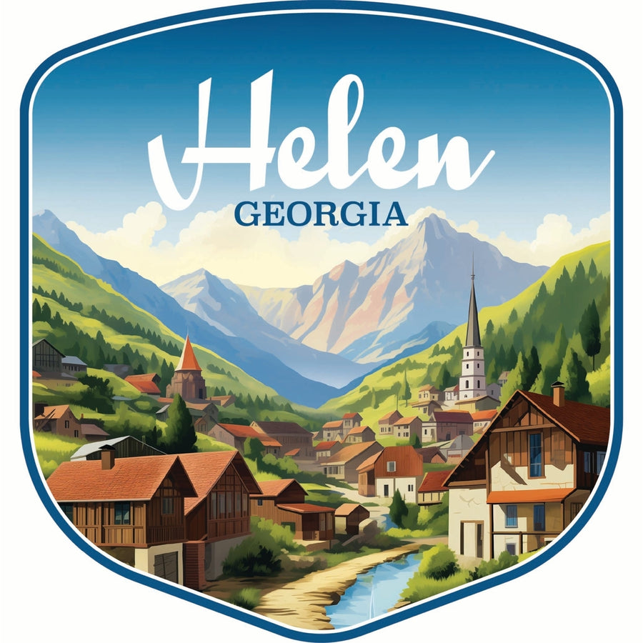 Helen Georgia Town in Mountains Design Souvenir Vinyl Decal Sticker Image 1