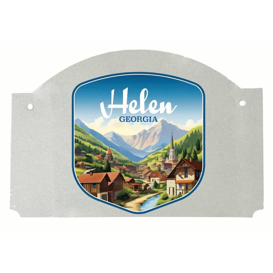 Helen Georgia Town in Mountains Design Souvenir Wood sign flat with string Image 1