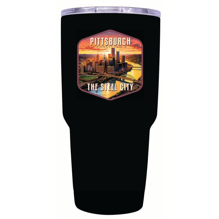 Pittsburgh Pennsylvania The Steel City Design Souvenir 24 oz Insulated Stainless Steel Tumbler Image 7