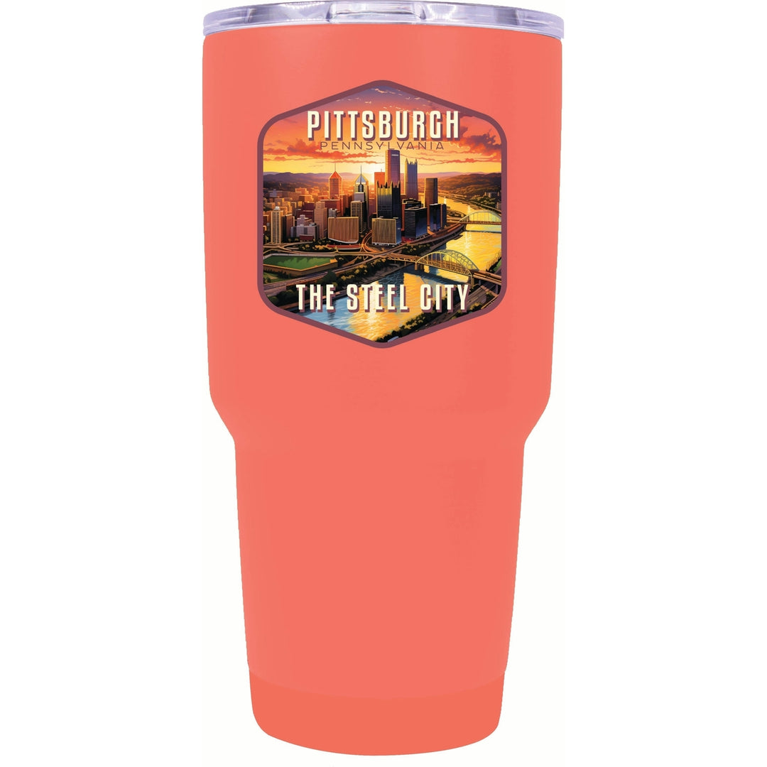 Pittsburgh Pennsylvania The Steel City Design Souvenir 24 oz Insulated Stainless Steel Tumbler Image 8