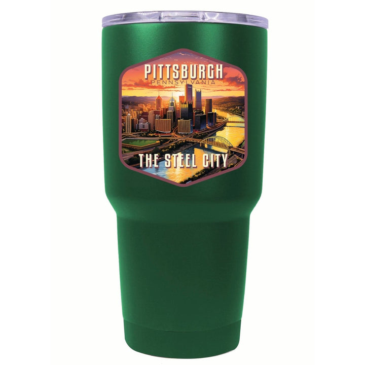 Pittsburgh Pennsylvania The Steel City Design Souvenir 24 oz Insulated Stainless Steel Tumbler Image 9