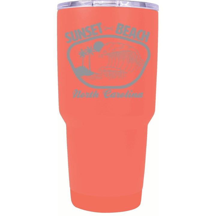 Sunset Beach North Carolina Souvenir 24 oz Engraved Insulated Stainless Steel Tumbler Image 1