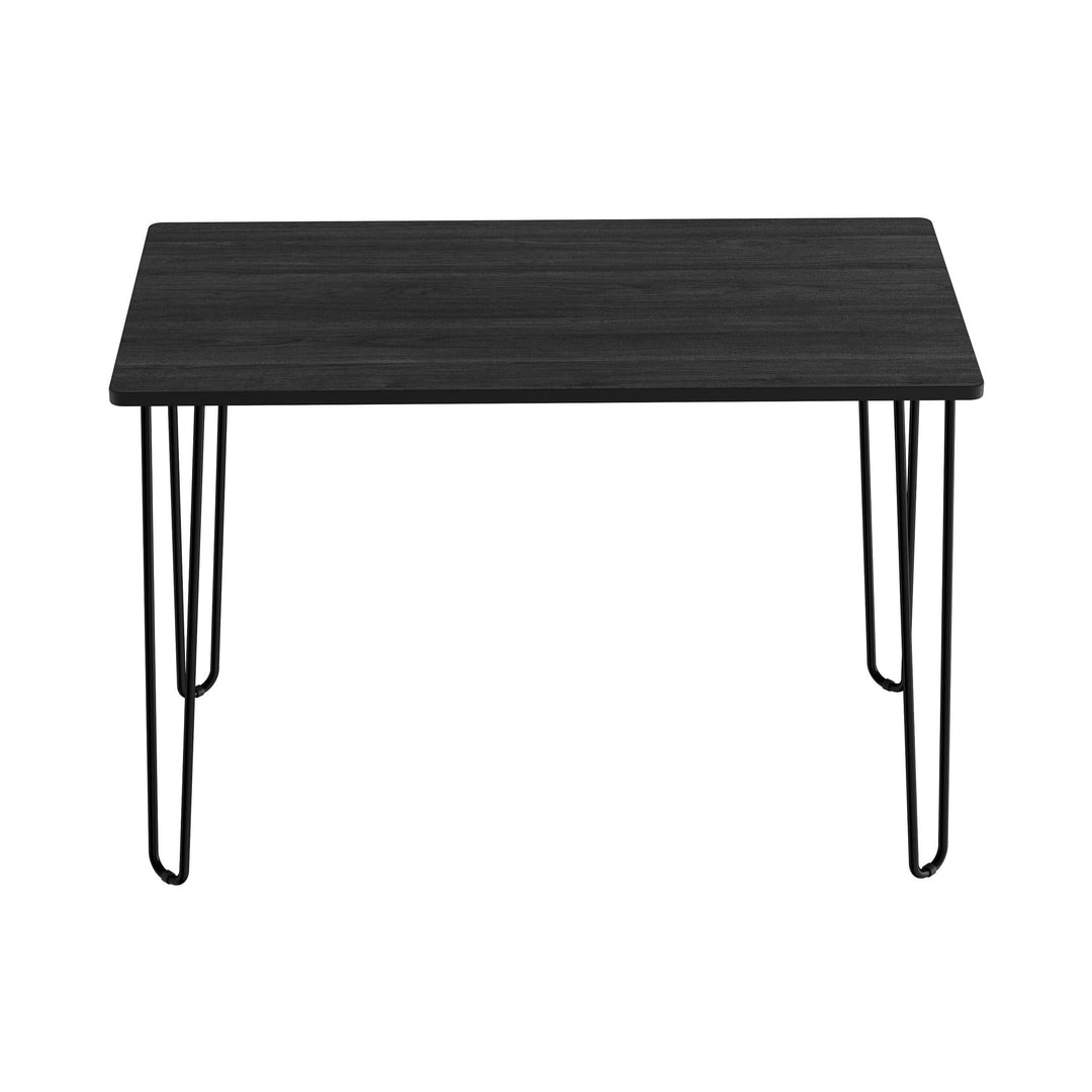 Lavish Home Desk 39.25" Black Woodgrain Hairpin Legs Modern Home Office Furniture Image 1