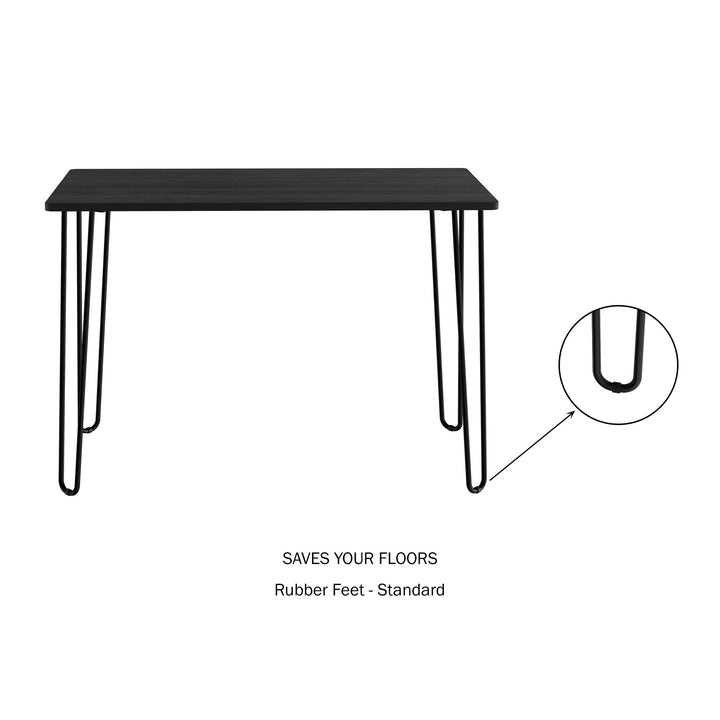 Lavish Home Desk 39.25" Black Woodgrain Hairpin Legs Modern Home Office Furniture Image 2