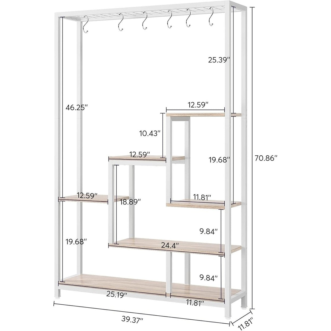 Tribesigns 70.9 Inch Metal 5-Tier Indoor Plant Stand with 10 S-Hooks Multi-Purpose Image 6