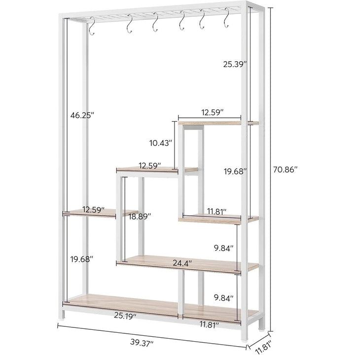 Tribesigns 70.9 Inch Metal 5-Tier Indoor Plant Stand with 10 S-Hooks Multi-Purpose Image 6