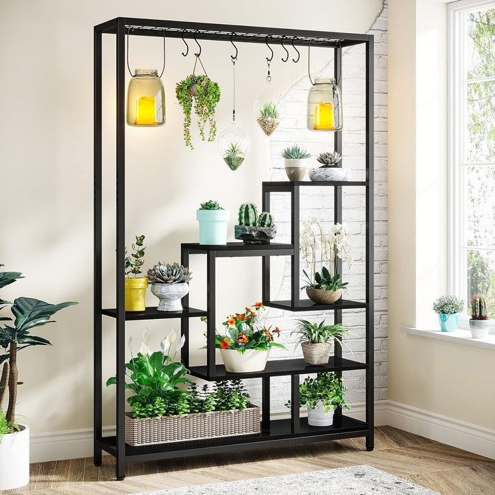 Tribesigns 70.9 Inch Metal 5-Tier Indoor Plant Stand with 10 S-Hooks Multi-Purpose Image 7