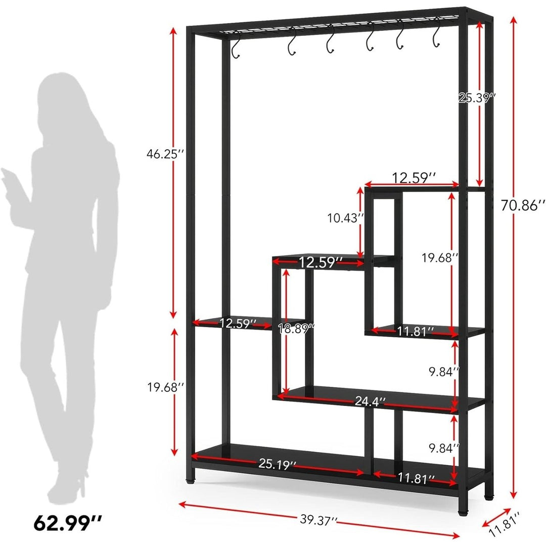 Tribesigns 70.9 Inch Metal 5-Tier Indoor Plant Stand with 10 S-Hooks Multi-Purpose Image 12