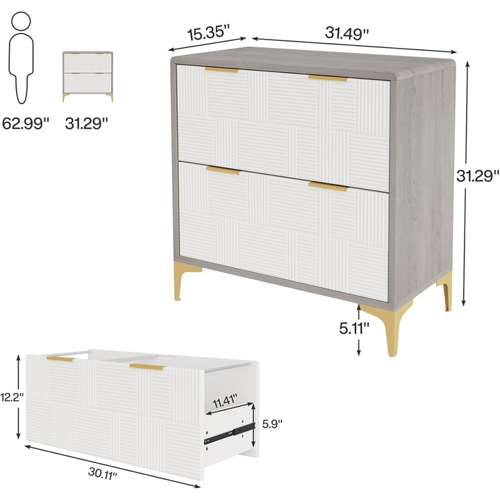 Tribesigns 2-Drawer Modern File Cabinet, Lateral Filing Cabinet with Adjustable Hanging Bar for Home Office Image 6