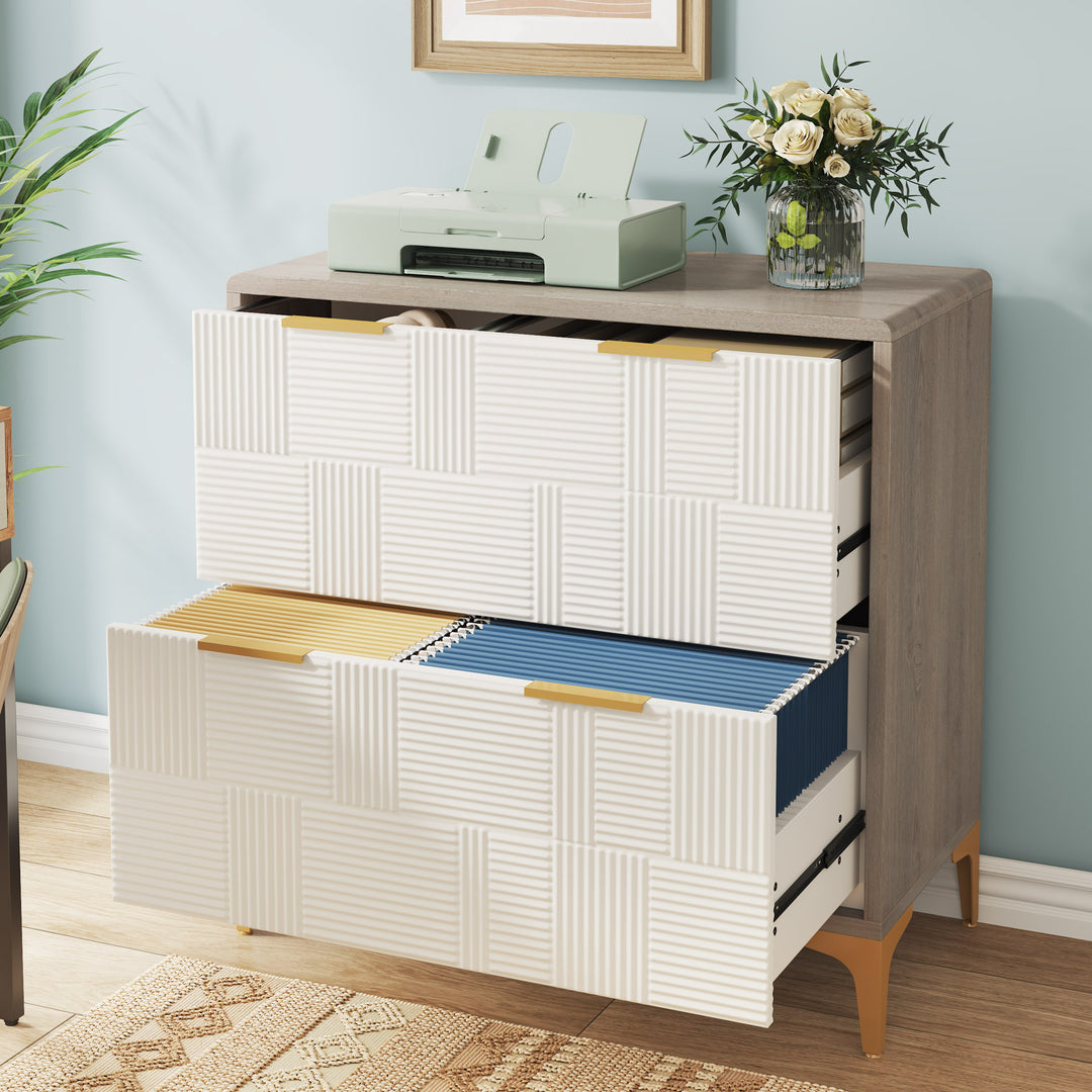 Tribesigns 2-Drawer Modern File Cabinet, Lateral Filing Cabinet with Adjustable Hanging Bar for Home Office Image 3