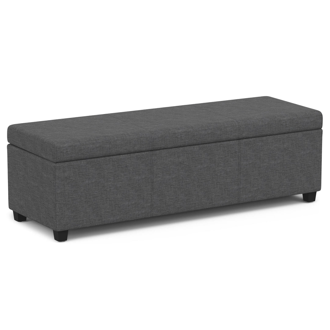 Avalon Extra Large Storage Ottoman Linen 54 inch Durable Bench High Density Foam Image 1