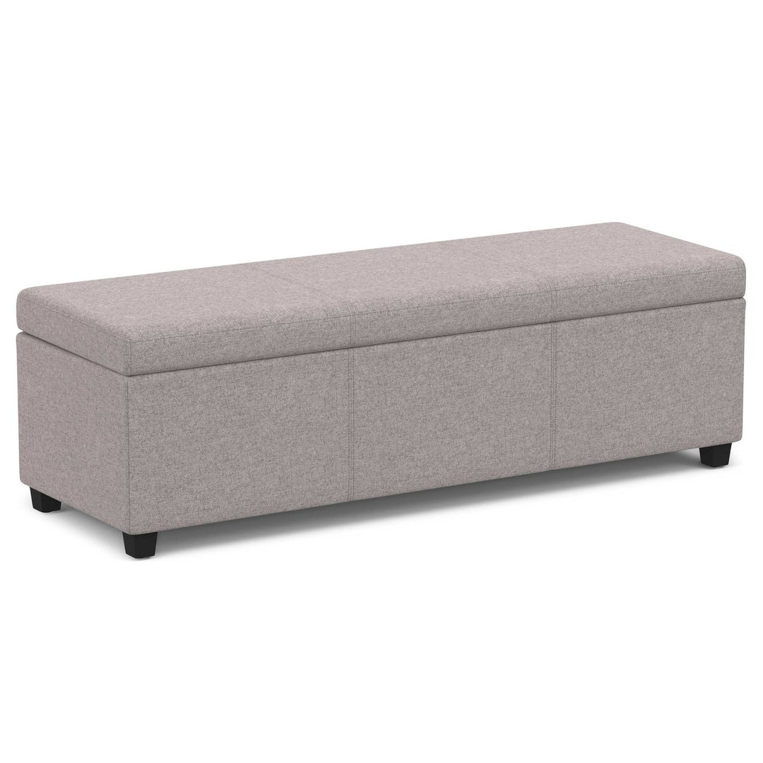 Avalon Extra Large Storage Ottoman Linen 54 inch Durable Bench High Density Foam Image 3