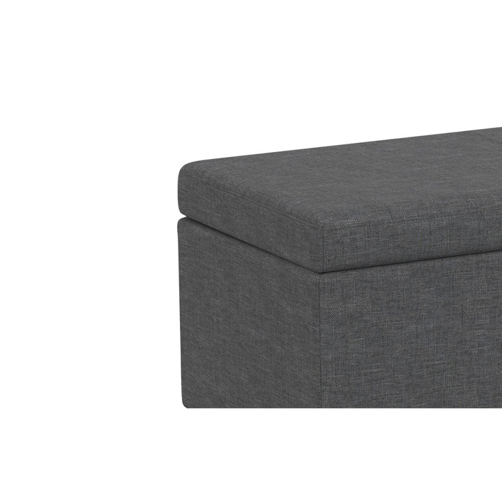 Avalon Extra Large Storage Ottoman Linen 54 inch Durable Bench High Density Foam Image 6