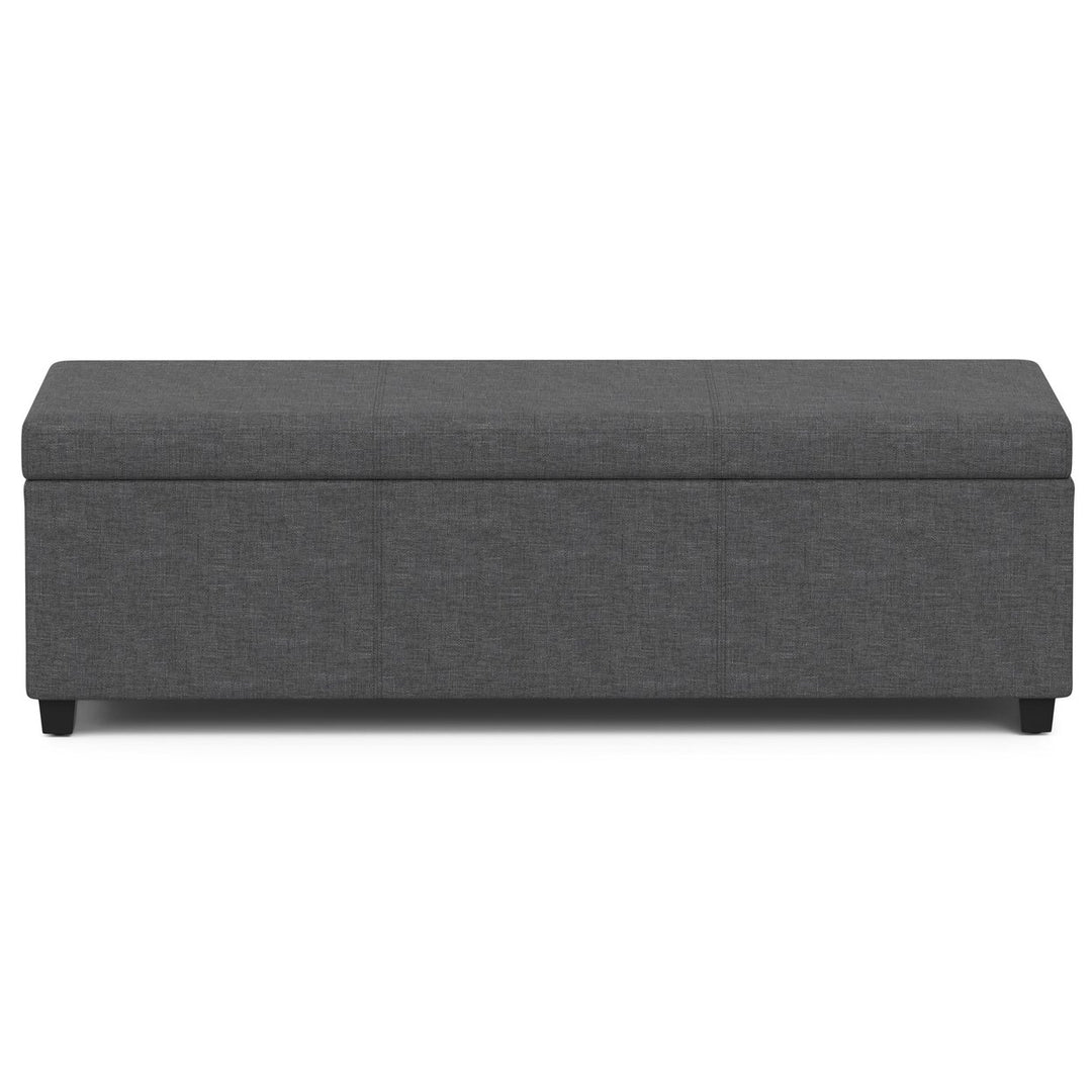 Avalon Extra Large Storage Ottoman Linen 54 inch Durable Bench High Density Foam Image 7