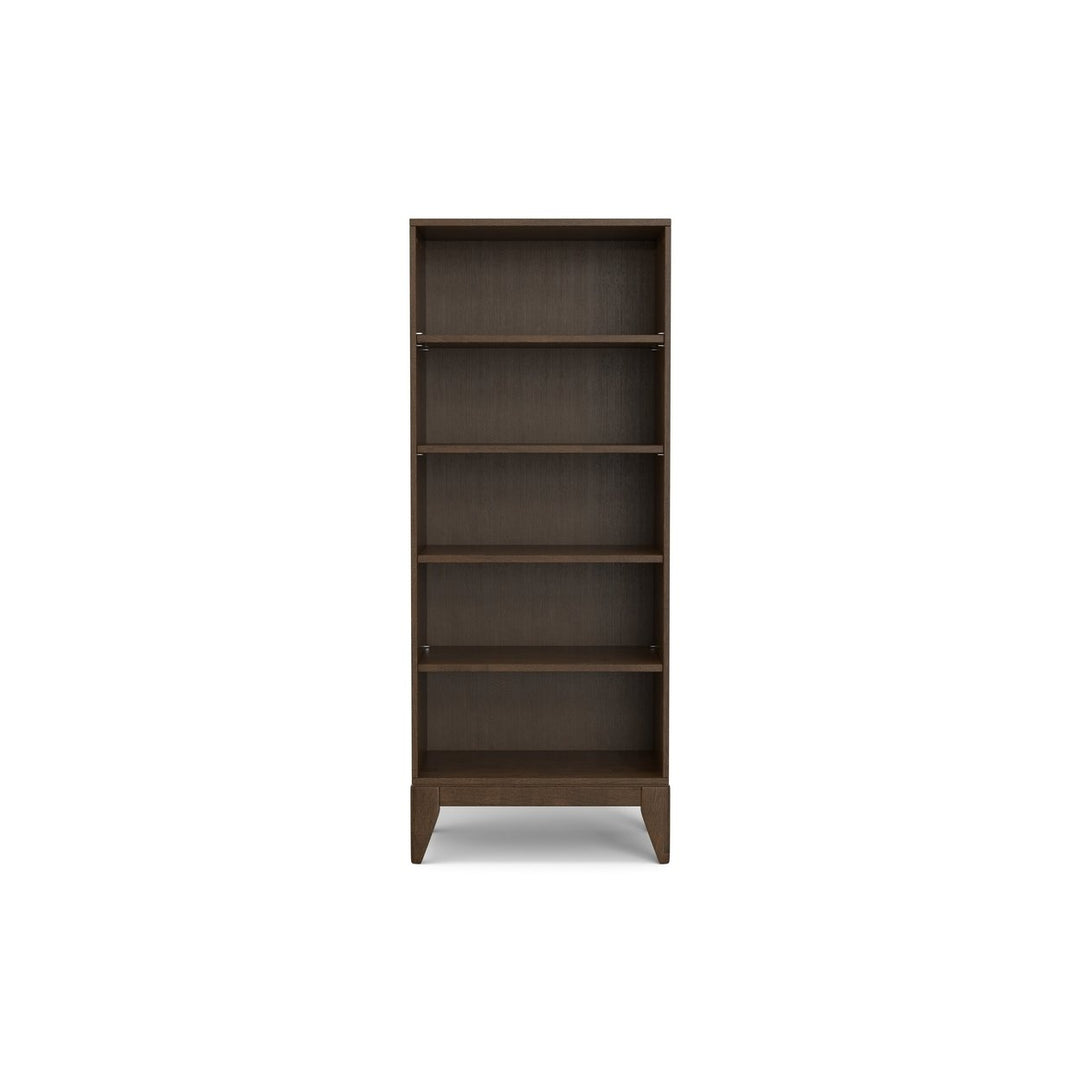 Harper 5 Shelf Bookcase Solid Hardwood Adjustable Shelves Tapered Legs Furniture Image 2