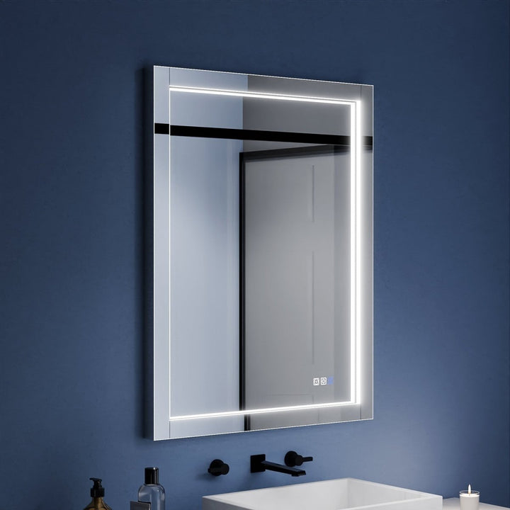 Ascend-M1d 28" x 36" Led Bathroom Mirror with Aluminum Frame Image 1