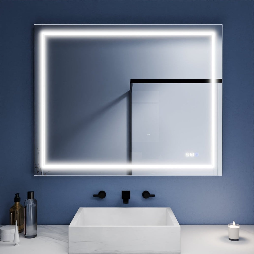 Ascend-M1d 40" x 32" Led Bathroom Mirror with Aluminum Frame Image 2