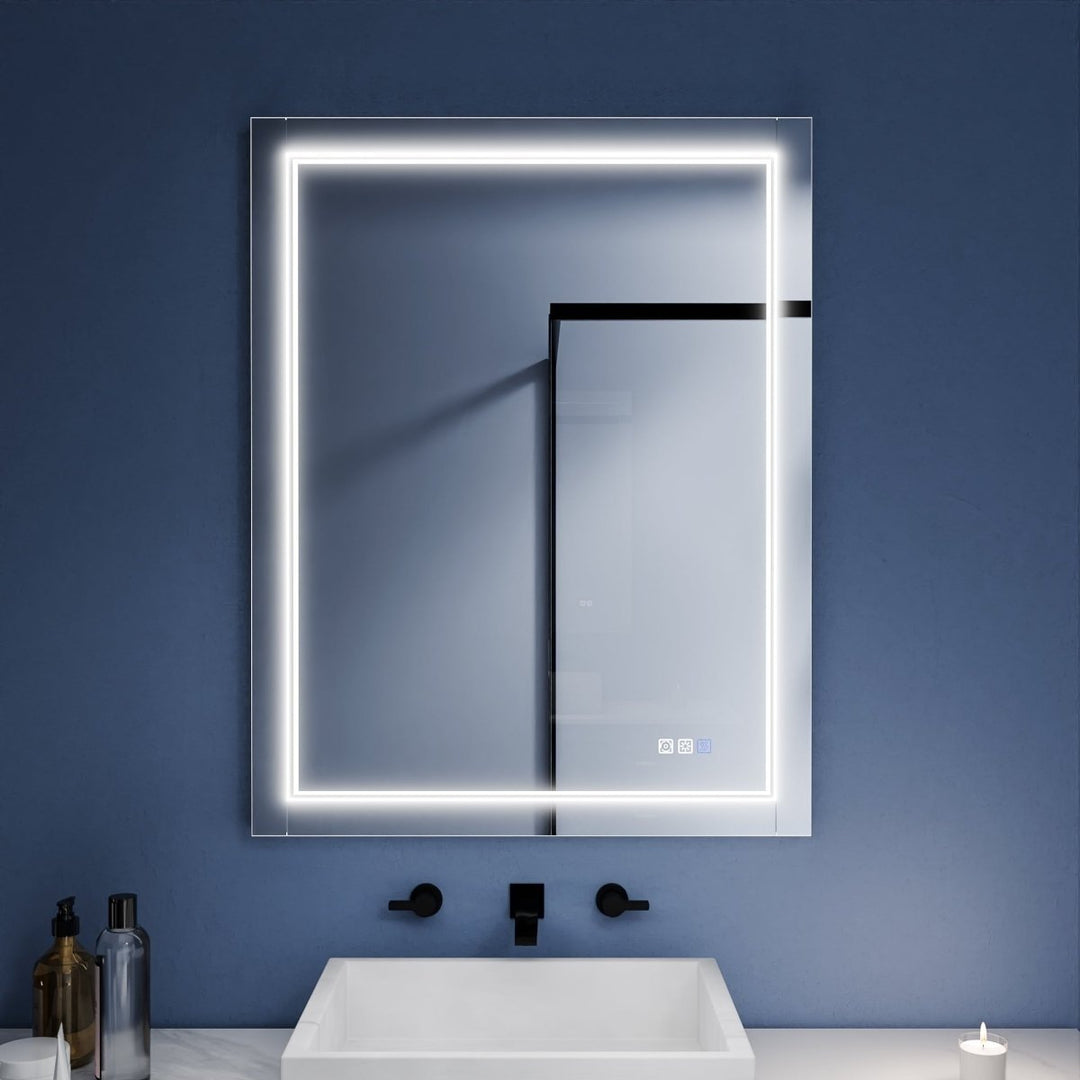 Ascend-M1d 28" x 36" Led Bathroom Mirror with Aluminum Frame Image 2