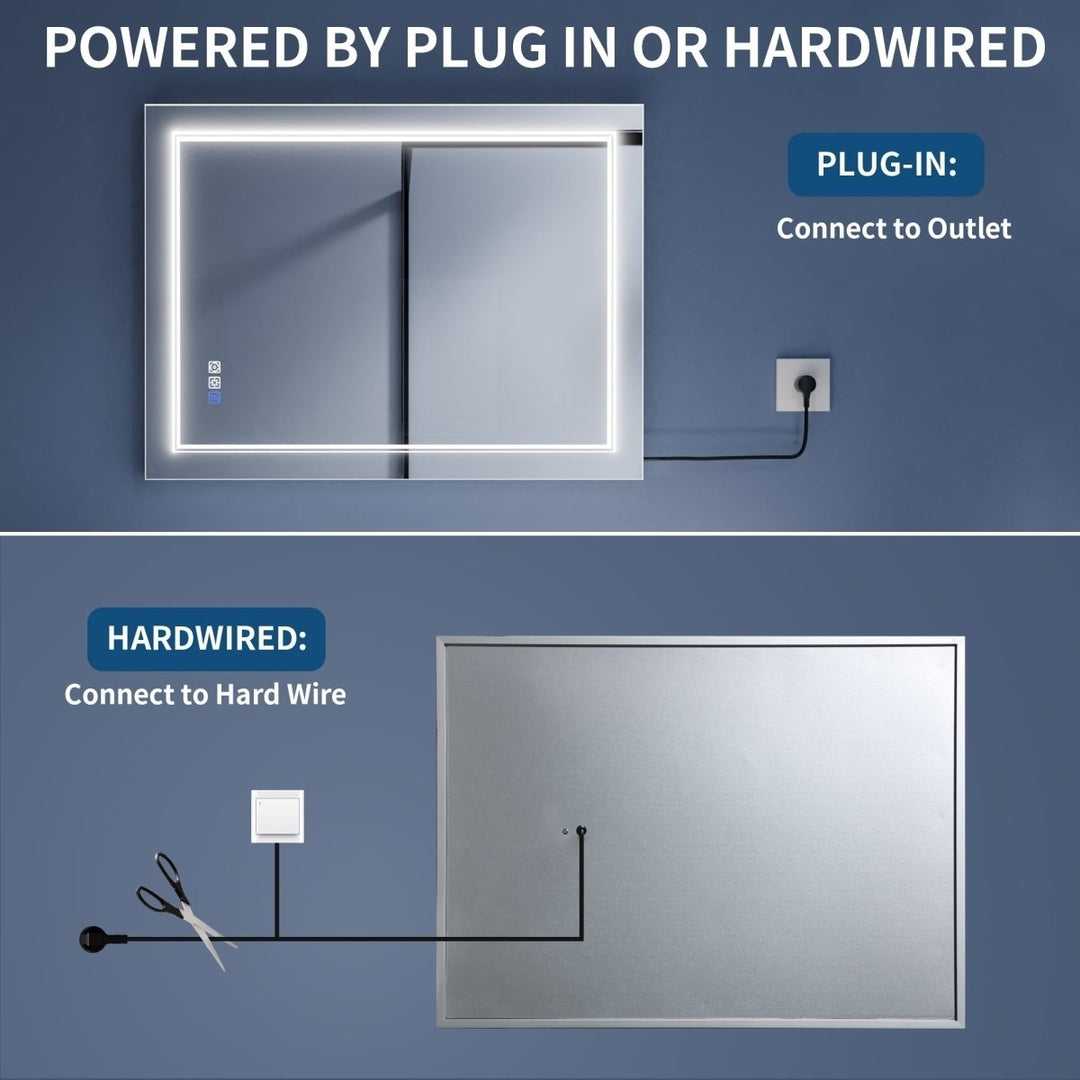 Ascend-M1d 28" x 36" Led Bathroom Mirror with Aluminum Frame Image 5