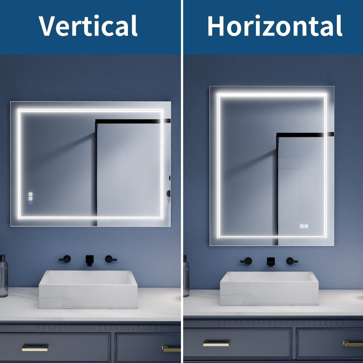 Ascend-M1d 28" x 36" Led Bathroom Mirror with Aluminum Frame Image 6