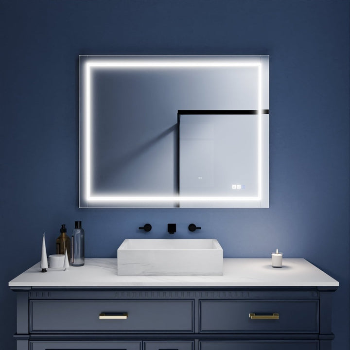 Ascend-M1d 40" x 32" Led Bathroom Mirror with Aluminum Frame Image 10