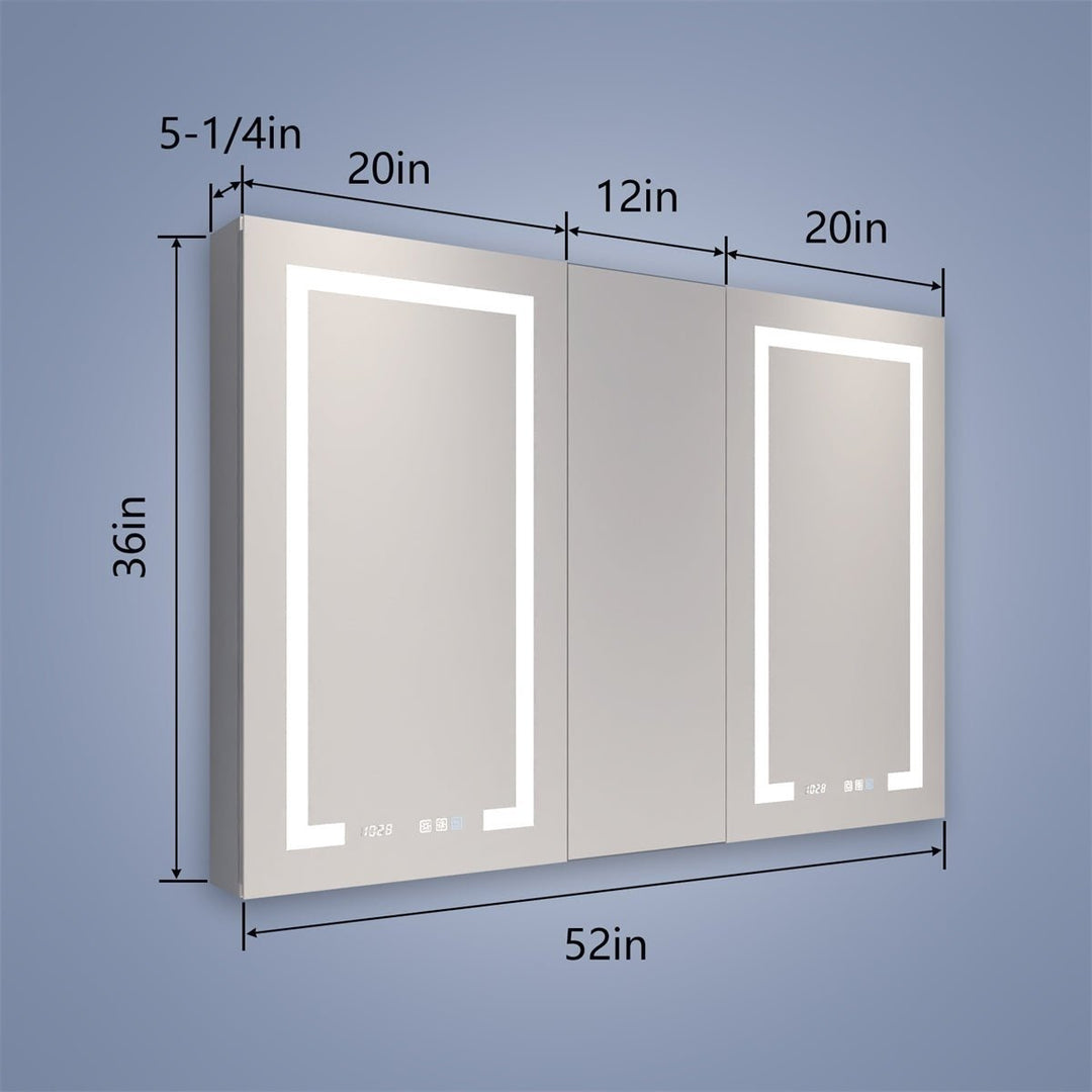 Boost-M2 52" W x 36" H Combination Medicine Cabinet with Mirror led Lighted Medicine Cabinet Image 2