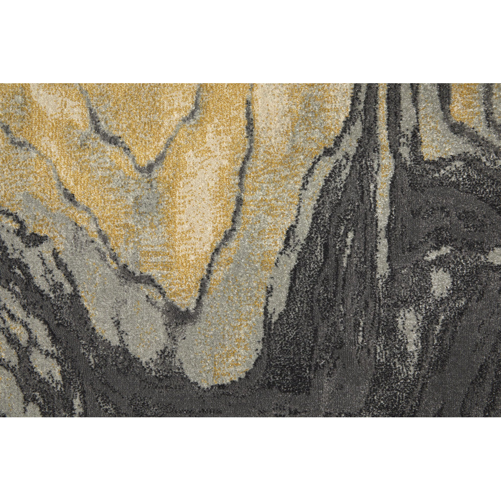 10 X 13 Gray Yellow And Ivory Area Rug Image 12