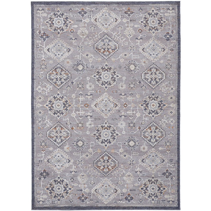 12 X 15 Gray Floral Power Loom Stain Resistant Area Rug Image 11