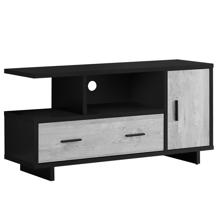 16" Brown and Black Cabinet Enclosed Storage TV Stand Image 10