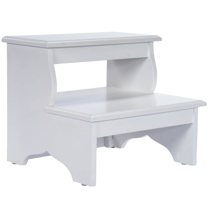 15" White Manufactured Wood Backless Bar Chair Image 1