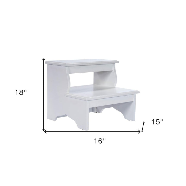 15" White Manufactured Wood Backless Bar Chair Image 10