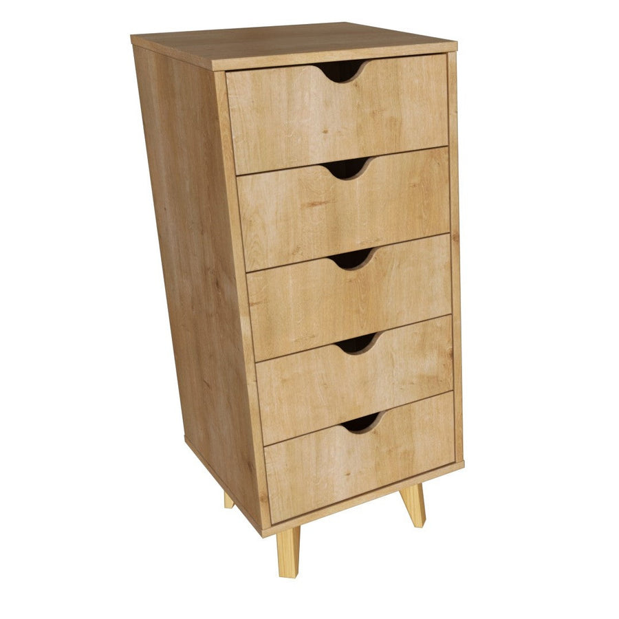 16" Natural Solid Wood Five Drawer Lingerie Chest Image 1