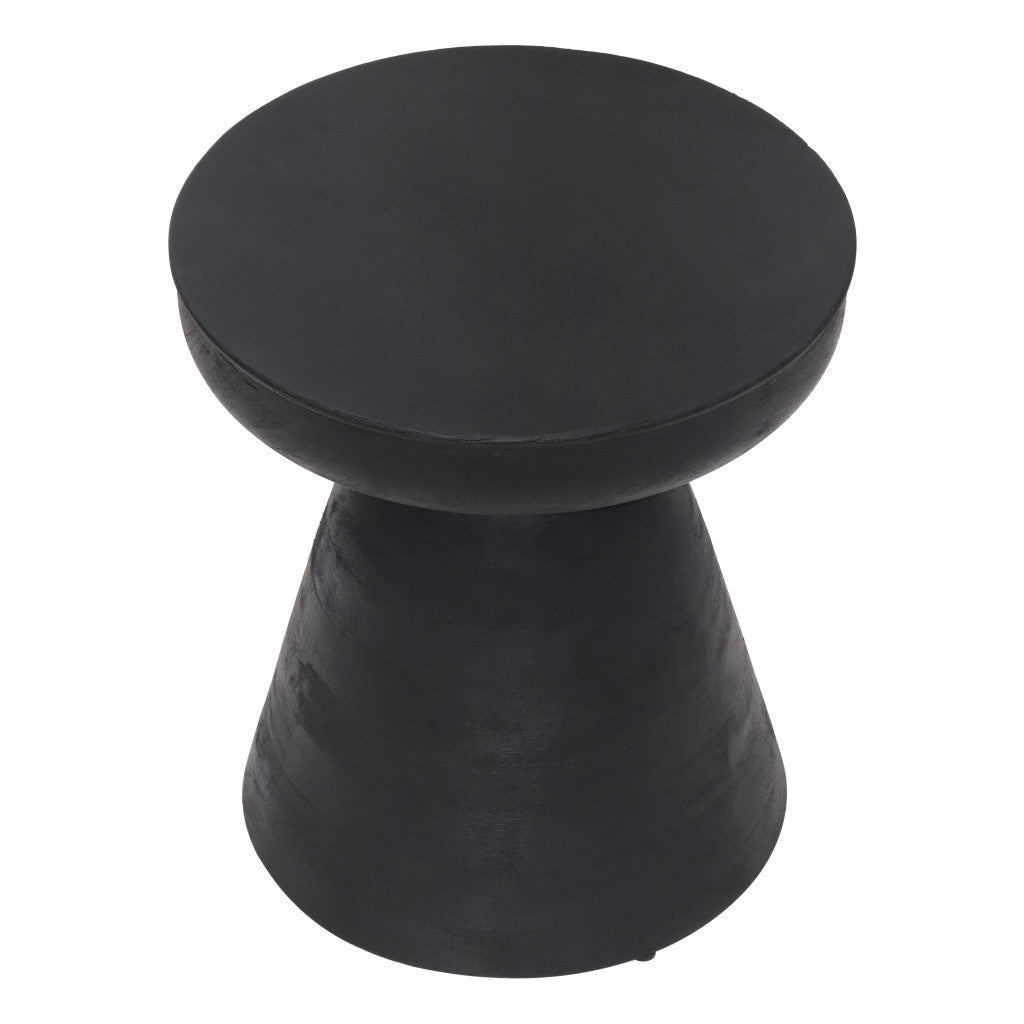 18" Black Solid Wood Round End Table Image 6