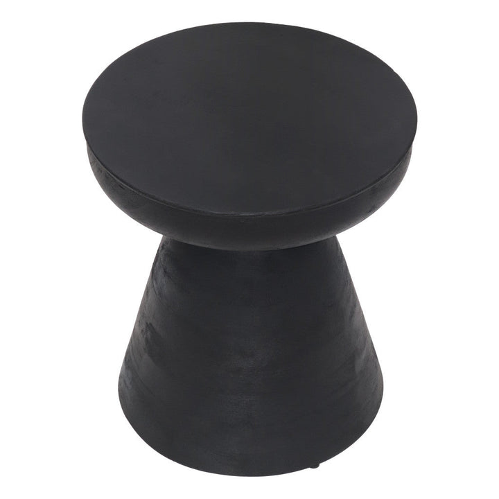 18" Black Solid Wood Round End Table Image 6