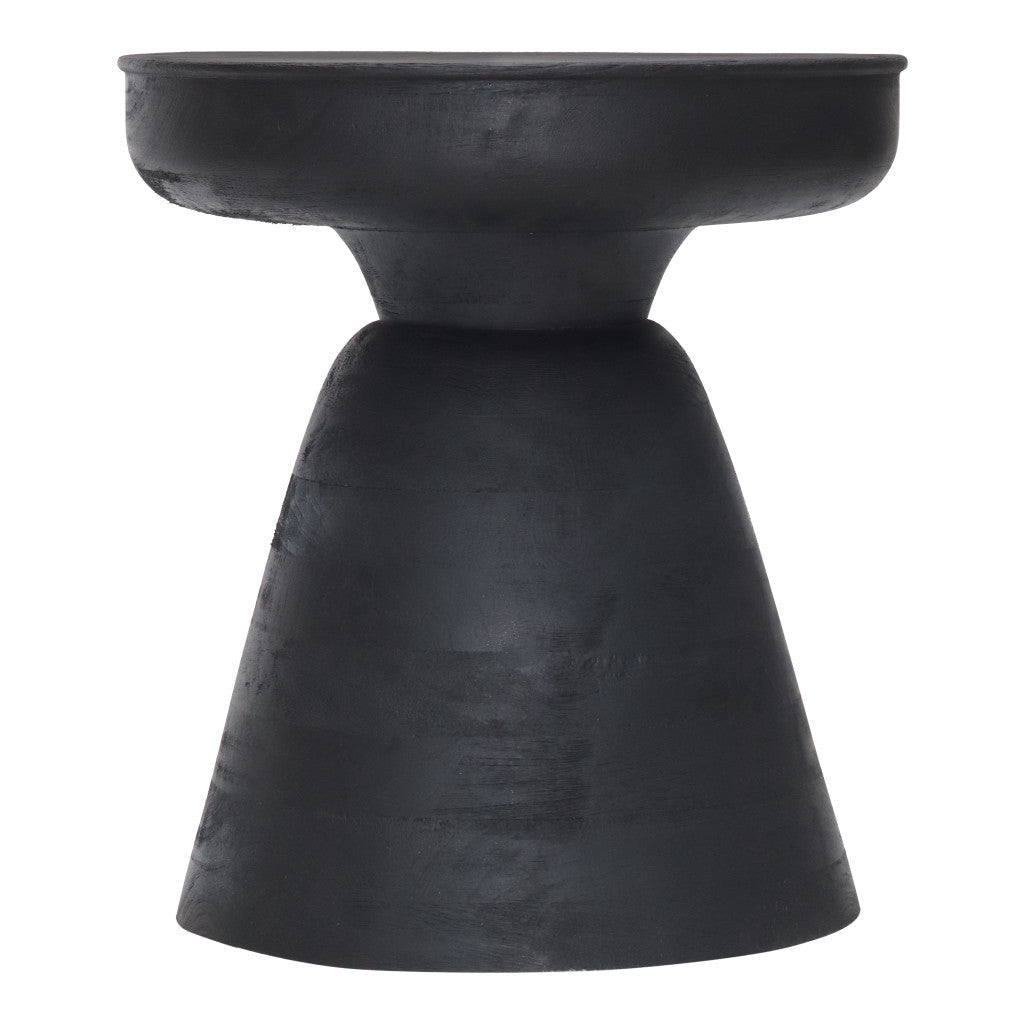 18" Black Solid Wood Round End Table Image 7