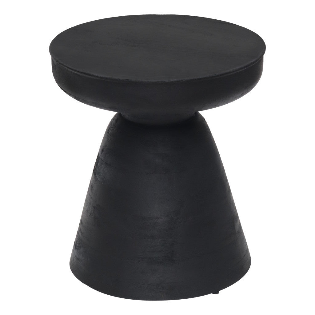 18" Black Solid Wood Round End Table Image 12