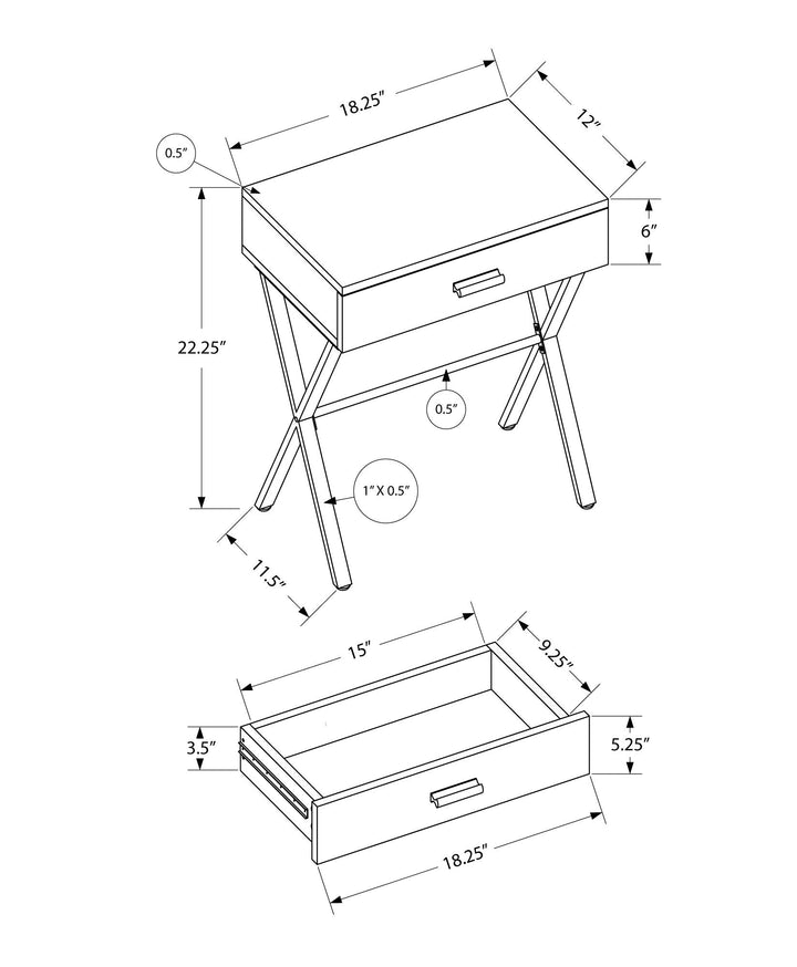 22" Black End Table With Drawer Image 5