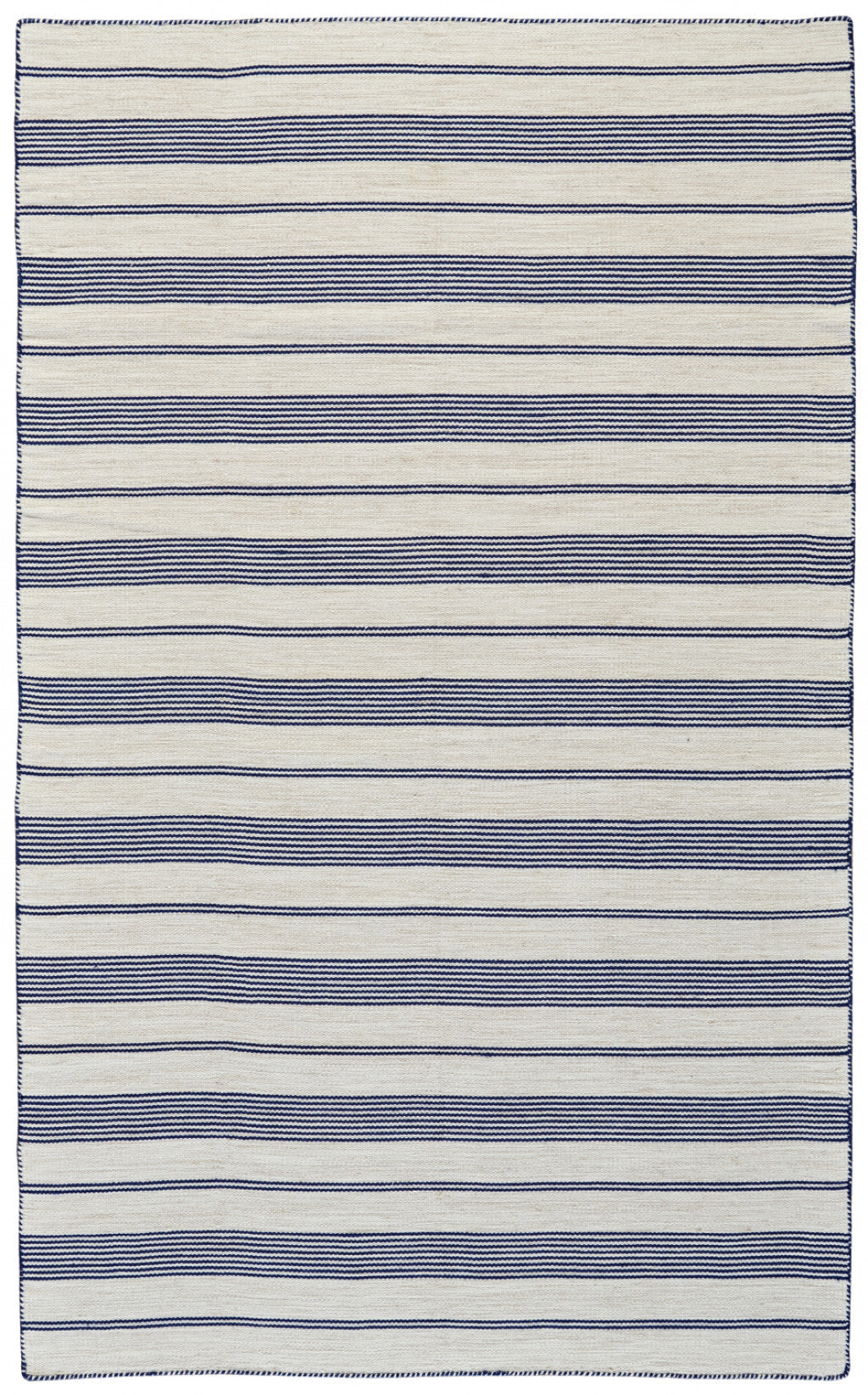 2 X 3 Blue And Ivory Striped Dhurrie Hand Woven Stain Resistant Area Rug Image 1