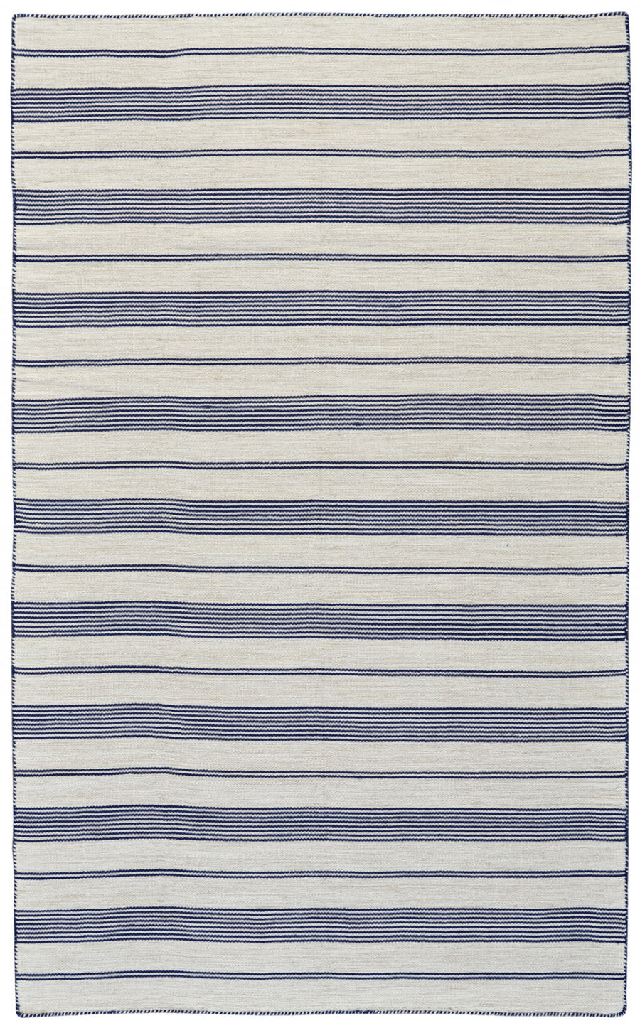 2 X 3 Blue And Ivory Striped Dhurrie Hand Woven Stain Resistant Area Rug Image 1