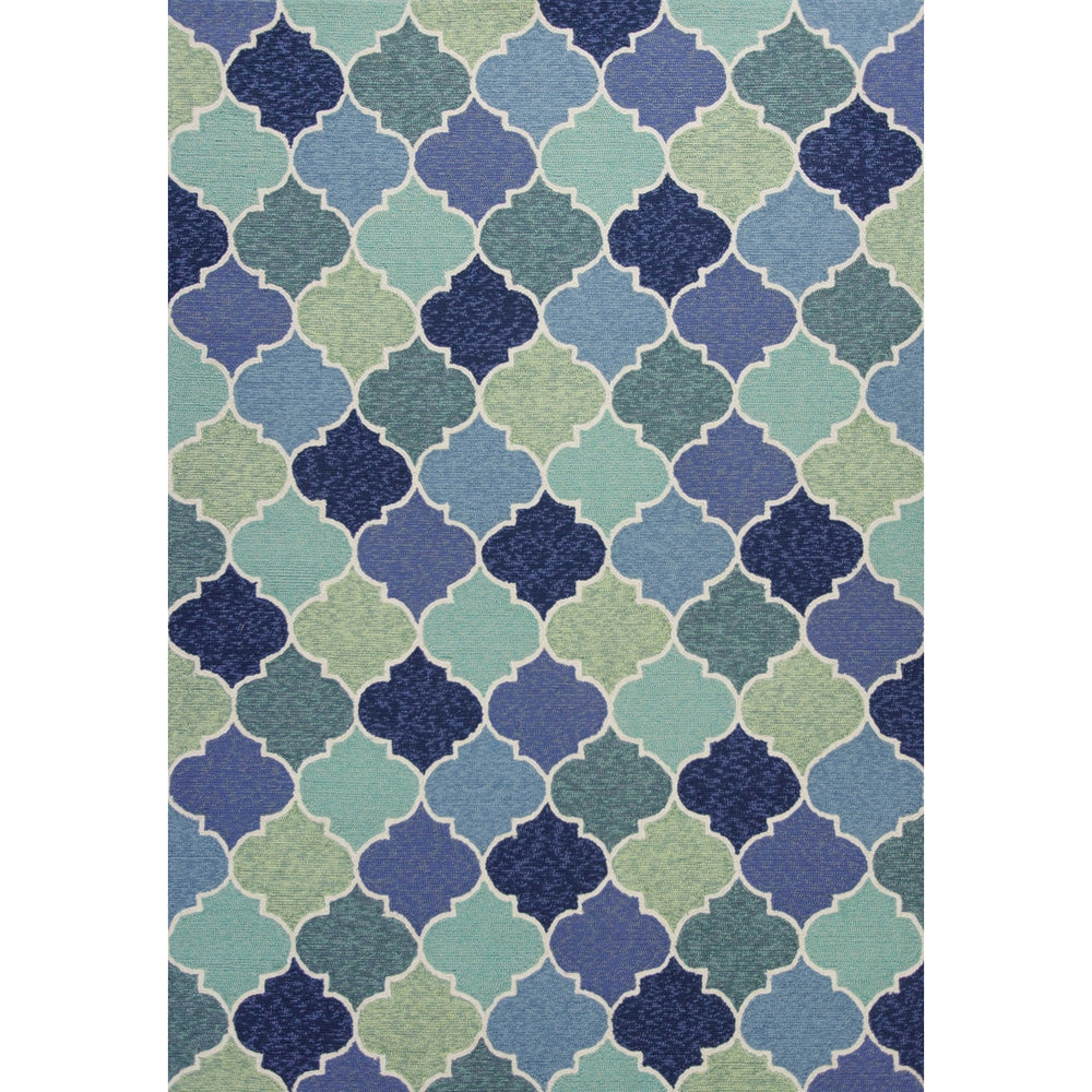 2 x 3 Blue Quatrefoil Hand Tufted Area Rug Image 2