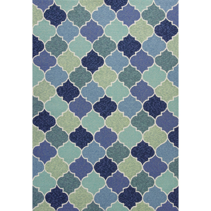 2 x 3 Blue Quatrefoil Hand Tufted Area Rug Image 2