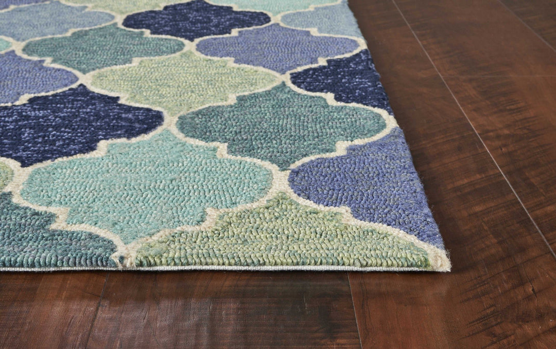 2 x 3 Blue Quatrefoil Hand Tufted Area Rug Image 5