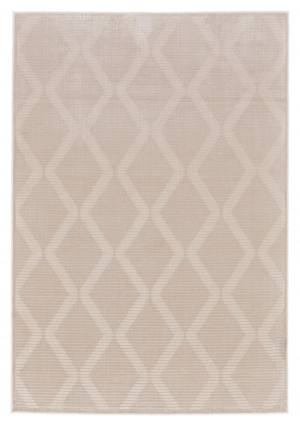 2 X 3 Ivory And Tan Geometric Stain Resistant Area Rug Image 1